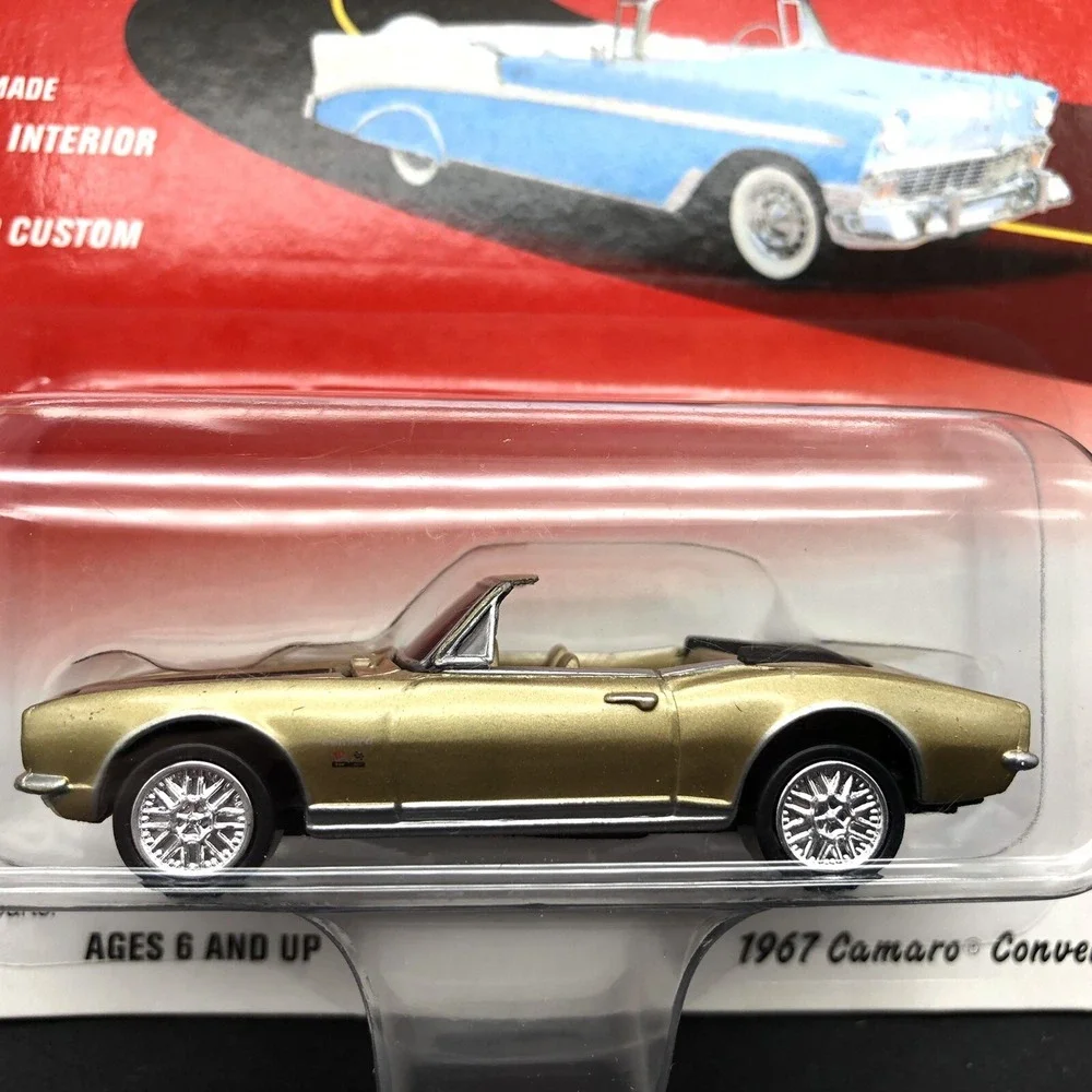 Johnny Lightning Ragtops 1967 '67 Chevy Camaro Convertible Car Gold Diecast 1/64